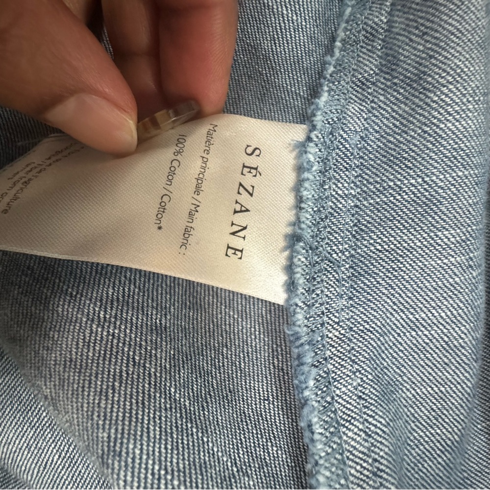 Sezane Gwen Blue Denim Midi Dress sz 36 new - Picture 9 of 10
